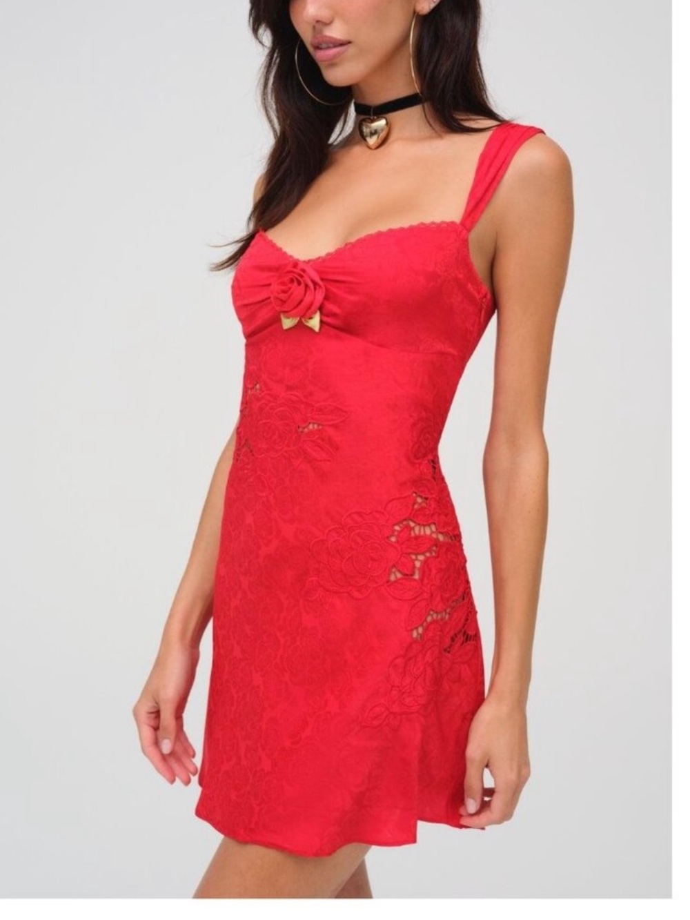 For Love & Lemons Scarlet Lace Mini Dress